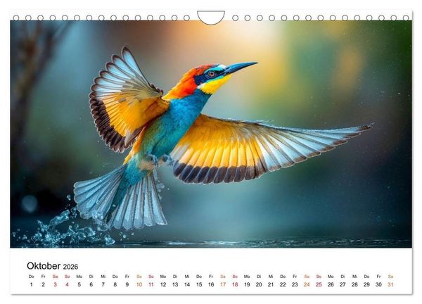 Produktbild: Bienenfresser - im Flug der Farben (Wandkalender 2026 DIN A4 quer), CALVENDO Monatskalender