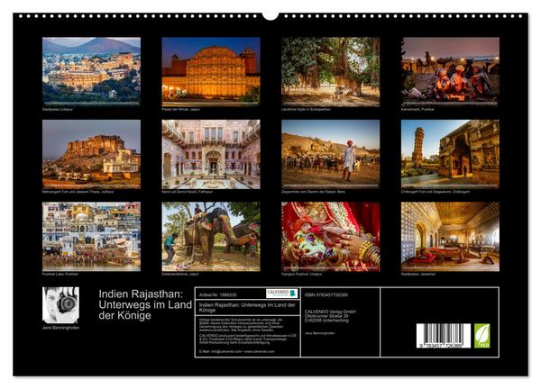 Produktbild: Indien Rajasthan: Unterwegs im Land der K&ouml;nige (hochwertiger Premium Wandkalender 2026 DIN A2 quer), Kunstdruck in Hochglanz