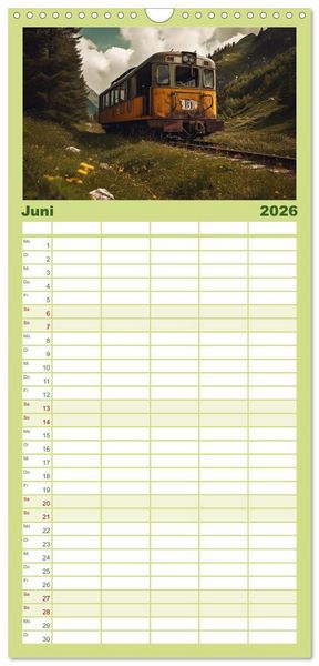 Produktbild: Familienplaner 2026 - Alte Maschinen - verlassene Lieblinge mit 5 Spalten (Wandkalender, 21 x 45 cm) CALVENDO