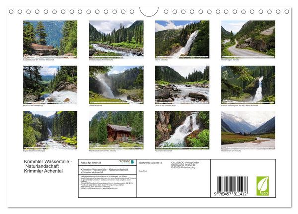 Produktbild: Krimmler Wasserf&auml;lle - Naturlandschaft Krimmler Achental (Wandkalender 2026 DIN A4 quer), CALVENDO Monatskalender