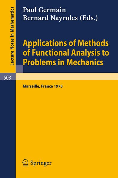 Produktbild: Applications of Methods of Functional Analysis to Problems in Mechanics