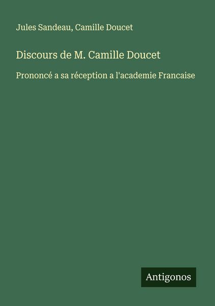 Produktbild: Discours de M. Camille Doucet