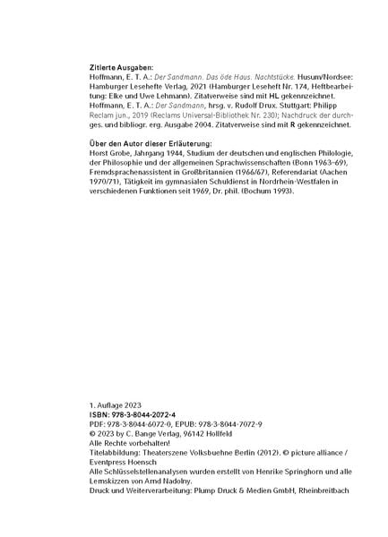 Der Sandmann E.t.a. Hoffmann Zusammenfassung Der Sandmann - Textanalyse und Interpretation von E.T.A. Hoffmann