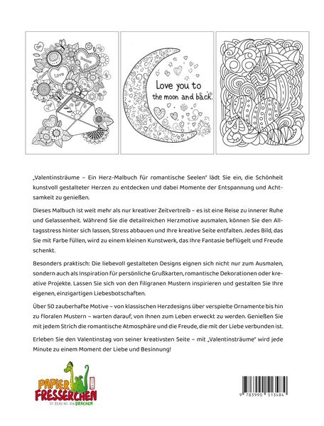 Produktbild: Valentinstr&auml;ume - Ein Herz-Malbuch f&uuml;r romantische Seelen