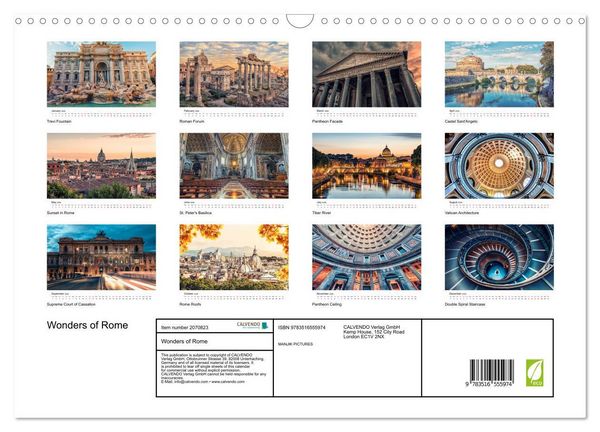 Produktbild: Wonders of Rome (Wall Calendar 2026 DIN A3 landscape), CALVENDO 12 Month Wall Calendar