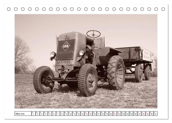 Produktbild: Von Lanz Bulldog bis Hanomag Traktor - Klassiker 1926 - 1975 (Tischkalender 2026 DIN A5 quer), CALVENDO Monatskalender