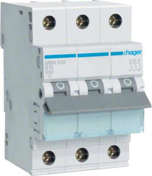 Hager MBN310 MBN310 Leitungsschutzschalter 3phasig 10A 230 V, 400V