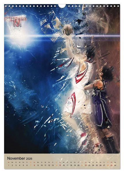 Produktbild: Basketball spektakul&auml;r (Wandkalender 2026 DIN A3 hoch), CALVENDO Monatskalender