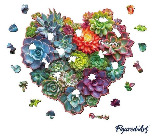 Produktbild: FiguredArt WP-FA1019 - Holzpuzzle Erwachsene - Saftiges Herz, 200 Teile, 29x27,8 cm