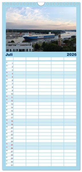 Produktbild: Familienplaner 2026 - Shipspotting Travem&uuml;nde mit 5 Spalten (Wandkalender, 21 x 45 cm) CALVENDO