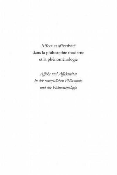 Produktbild: Affect et affectivite dans la philosophie moderne