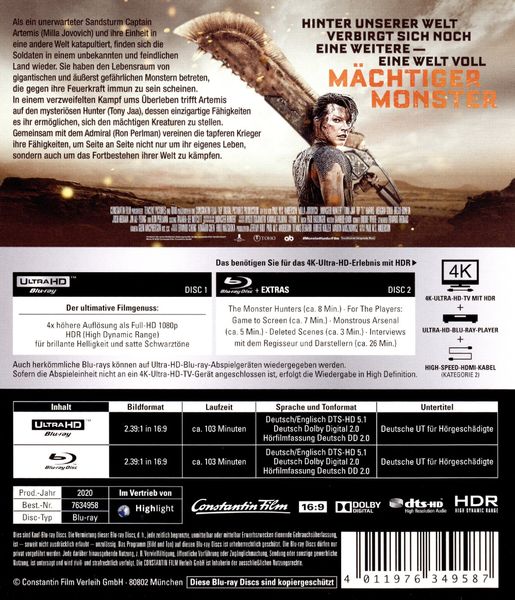 Monster Hunter  (+ Blu-ray 2D)