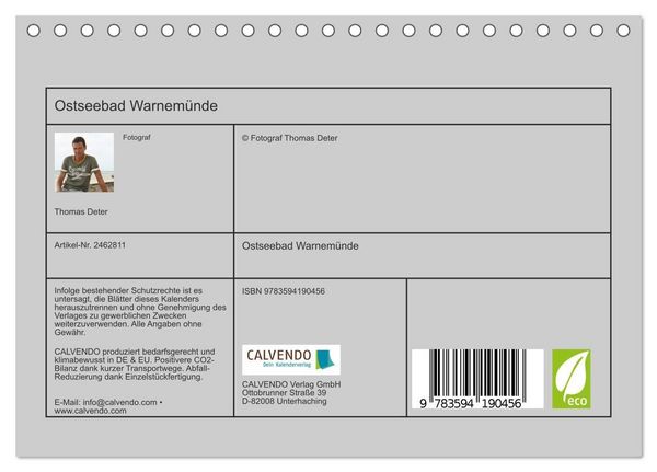 Produktbild: Ostseebad Warnem&uuml;nde (Tischkalender 2027 DIN A5 quer), CALVENDO Monatskalender
