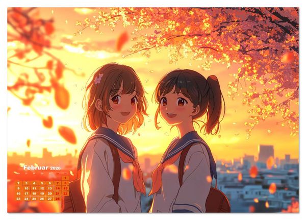 Produktbild: Anime Kalender &ndash; Charaktere im Slice-of-Life Stil (Tischkalender 2026 DIN A5 quer), CALVENDO Monatskalender