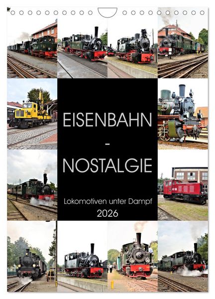 Produktbild: EISENBAHN - NOSTALGIE - 2026 (Wandkalender 2026 DIN A4 hoch), CALVENDO Monatskalender
