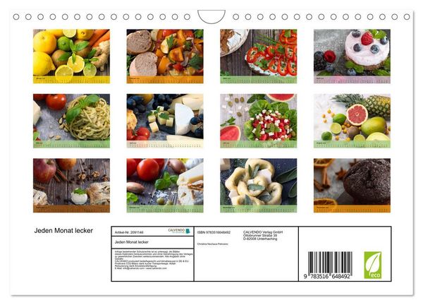 Produktbild: Jeden Monat lecker (Wandkalender 2026 DIN A4 quer), CALVENDO Monatskalender