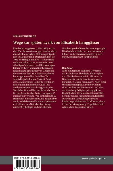 Produktbild: Wege zur sp&auml;ten Lyrik von Elisabeth Langg&auml;sser