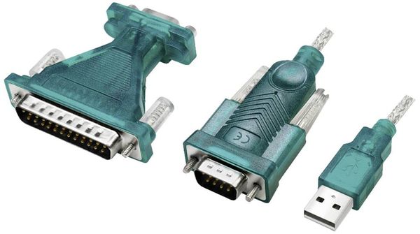 LogiLink Seriell Adapter [1x USB 2.0 Stecker A - 1x D-SUB-Stecker 9pol., D-SUB-Stecker 25pol.] 1.3 m Grün