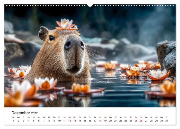 Produktbild: Capybara - die Ruhe als Lebensform (hochwertiger Premium Wandkalender 2027 DIN A2 quer), Kunstdruck in Hochglanz