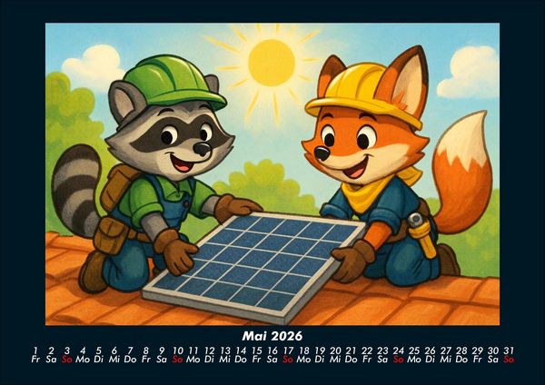 Produktbild: Rocco & Finn - Auf dem Weg zum Elektriker 2026 Fotokalender DIN A4