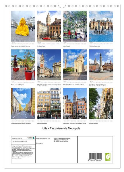Produktbild: Lille - Faszinierende Metropole (Wandkalender 2026 DIN A3 hoch), CALVENDO Monatskalender