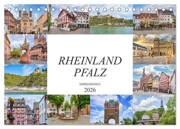 Produktbild: Rheinland Pfalz Impressionen (Tischkalender 2026 DIN A5 quer), CALVENDO Monatskalender