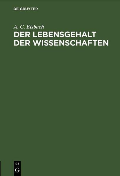Produktbild: Der Lebensgehalt der Wissenschaften