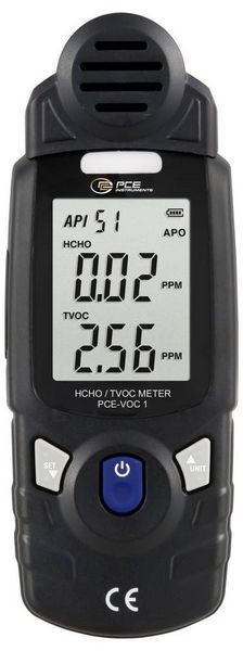 Produktbild: PCE Instruments Gasmessger&auml;t Formaldehyd PCE-VOC 1 Messung von TVOC |HCHO |0...9,99 mg/m&sup3; / PPM |0...5mg/m&sup3; / PPM |Alarm