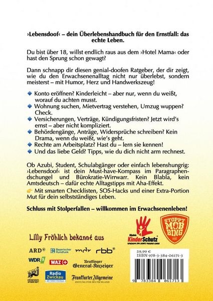 Produktbild: Lebensdoof - Dein praktischer Lebenskompass: Finanzen, Recht und Alltagstipps jenseits von 'Hotel Mama', mit Insiderwissen von Steuererkl&auml;rung bis Arb