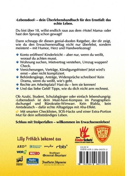 Produktbild: Lebensdoof - Dein praktischer Lebenskompass: Finanzen, Recht und Alltagstipps jenseits von 'Hotel Mama', mit Insiderwissen von Steuererkl&auml;rung bis Arbeitsrecht, Mietrecht sowie Vertr&auml;gen und K&uuml;ndigung