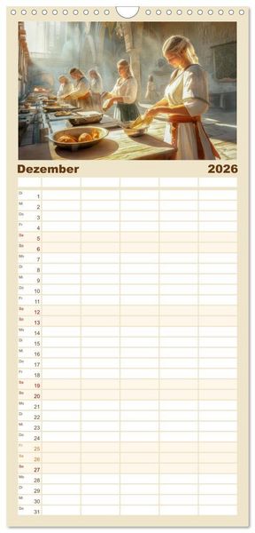 Produktbild: Familienplaner 2026 - Mittelalter - Ein Blick in diese Zeit mit 5 Spalten (Wandkalender, 21 x 45 cm) CALVENDO