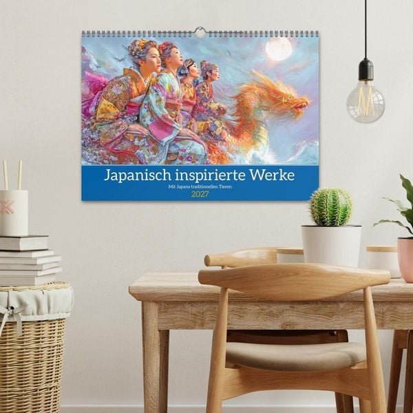 Produktbild: Japanisch inspirierte Werke - Mit Japans traditionellen Tieren (Wandkalender 2027 DIN A3 quer), CALVENDO Monatskalender