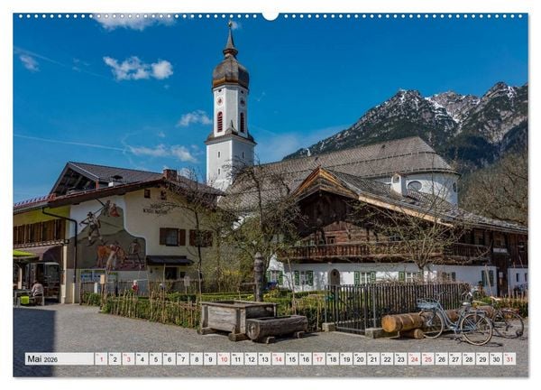 Produktbild: Garmisch-Partenkirchen - Zentrum des Werdenfelser Landes (Wandkalender 2026 DIN A2 quer), CALVENDO Monatskalender