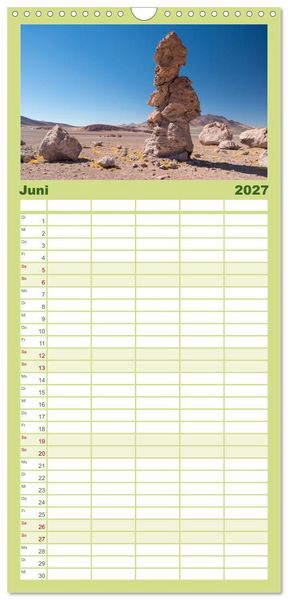 Produktbild: Familienplaner 2027 - Magie dieses S&uuml;damerikanischen Landes, Chile mit 5 Spalten (Wandkalender, 21 x 45 cm) CALVENDO