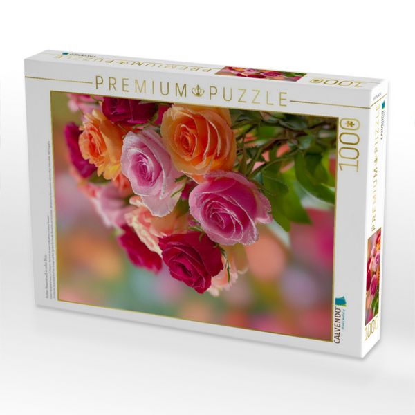 Produktbild: CALVENDO Puzzle Bunter Rosenstrau&szlig; in voller Bl&uuml;te | 1000 Teile Lege-Gr&ouml;&szlig;e 64x48cm Foto-Puzzle f&uuml;r gl&uuml;ckliche Stunden