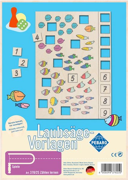 Produktbild: PEBARO 378/2S - Laubs&auml;gevorlage Z&auml;hlen lernen, 1 Platte, Gr&ouml;&szlig;e DIN A4