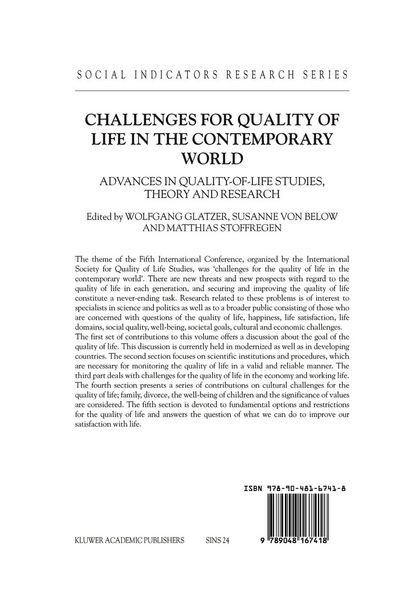 Produktbild: Challenges for Quality of Life in the Contemporary World