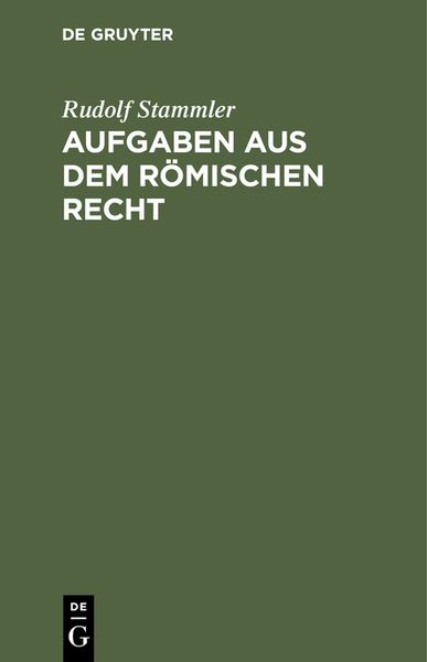 Produktbild: Aufgaben aus dem r&ouml;mischen Recht