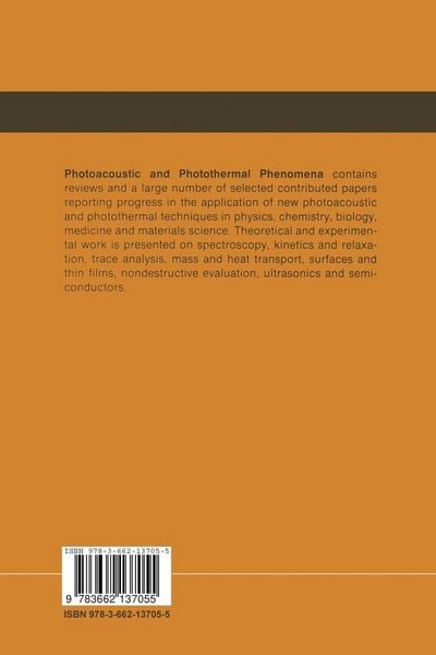 Produktbild: Photoacoustic and Photothermal Phenomena