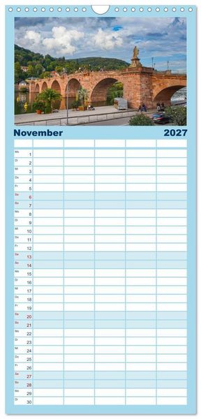 Produktbild: Familienplaner 2027 - Heidelberg Impressionen mit 5 Spalten (Wandkalender, 21 x 45 cm) CALVENDO
