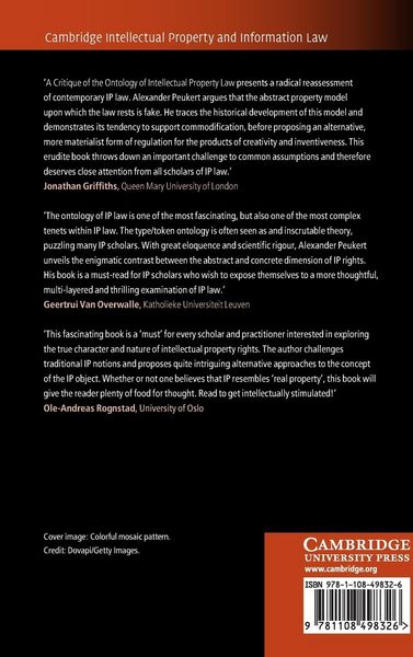 Produktbild: A Critique of the Ontology of Intellectual Property Law