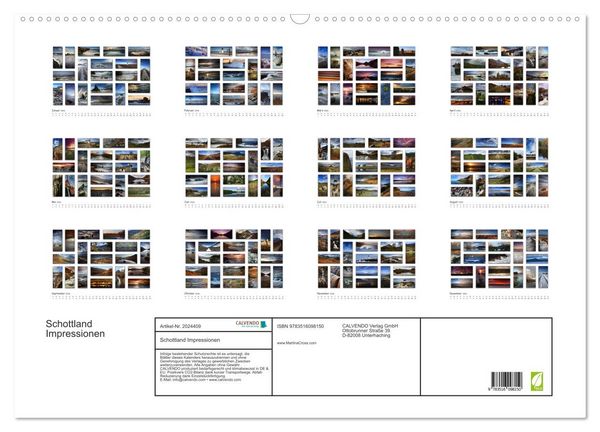 Produktbild: Schottland Impressionen (Wandkalender 2026 DIN A2 quer), CALVENDO Monatskalender