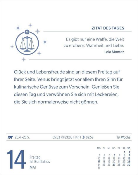 Produktbild: Waage Sternzeichenkalender 2027 - Tagesabrei&szlig;kalender - Ihr Horoskop f&uuml;r jeden Tag
