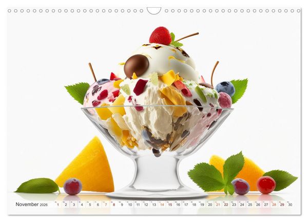 Produktbild: Leckere Eisbecher Kreationen (Wandkalender 2026 DIN A3 quer), CALVENDO Monatskalender
