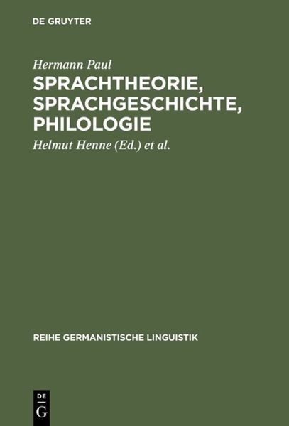 Produktbild: Sprachtheorie, Sprachgeschichte, Philologie