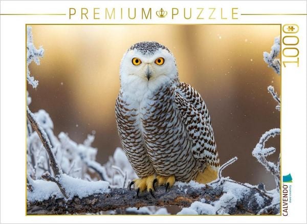 Produktbild: CALVENDO Puzzle Eine aufmerksame Schneeeule | 1000 Teile Lege-Gr&ouml;&szlig;e 64x48cm Foto-Puzzle f&uuml;r gl&uuml;ckliche Stunden