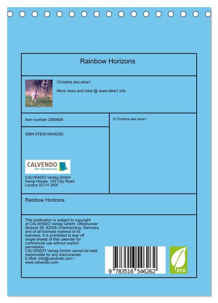 Produktbild: Rainbow Horizons (Desk Calendar 2026 DIN A5 portrait), CALVENDO 12 Month DeskCalendar