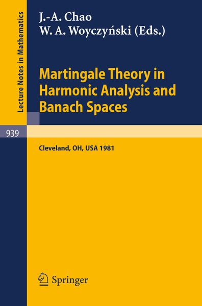 Produktbild: Martingale Theory in Harmonic Analysis and Banach Spaces
