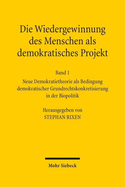 Produktbild: Die Wiedergewinnung des Menschen als demokratisches Projekt