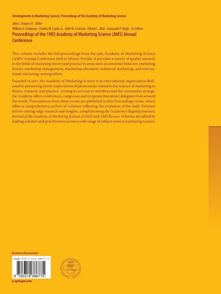 Produktbild: Proceedings of the 1983 Academy of Marketing Science (AMS) Annual Conference